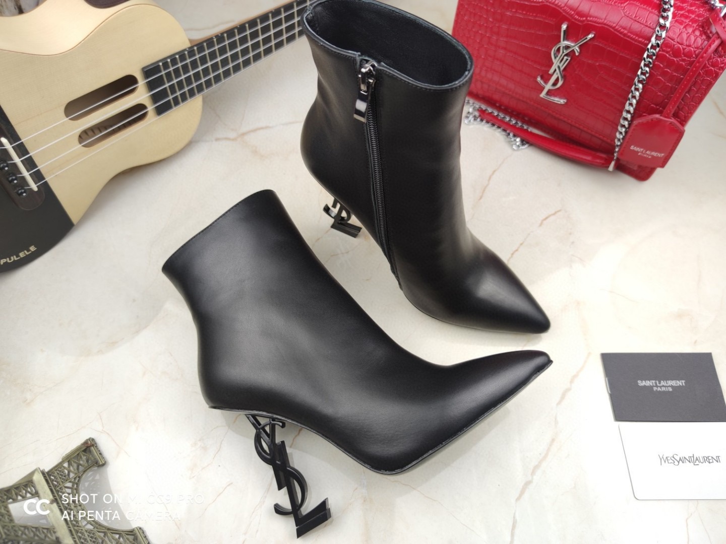 Saint Laurent Logo letter high-heeled boots