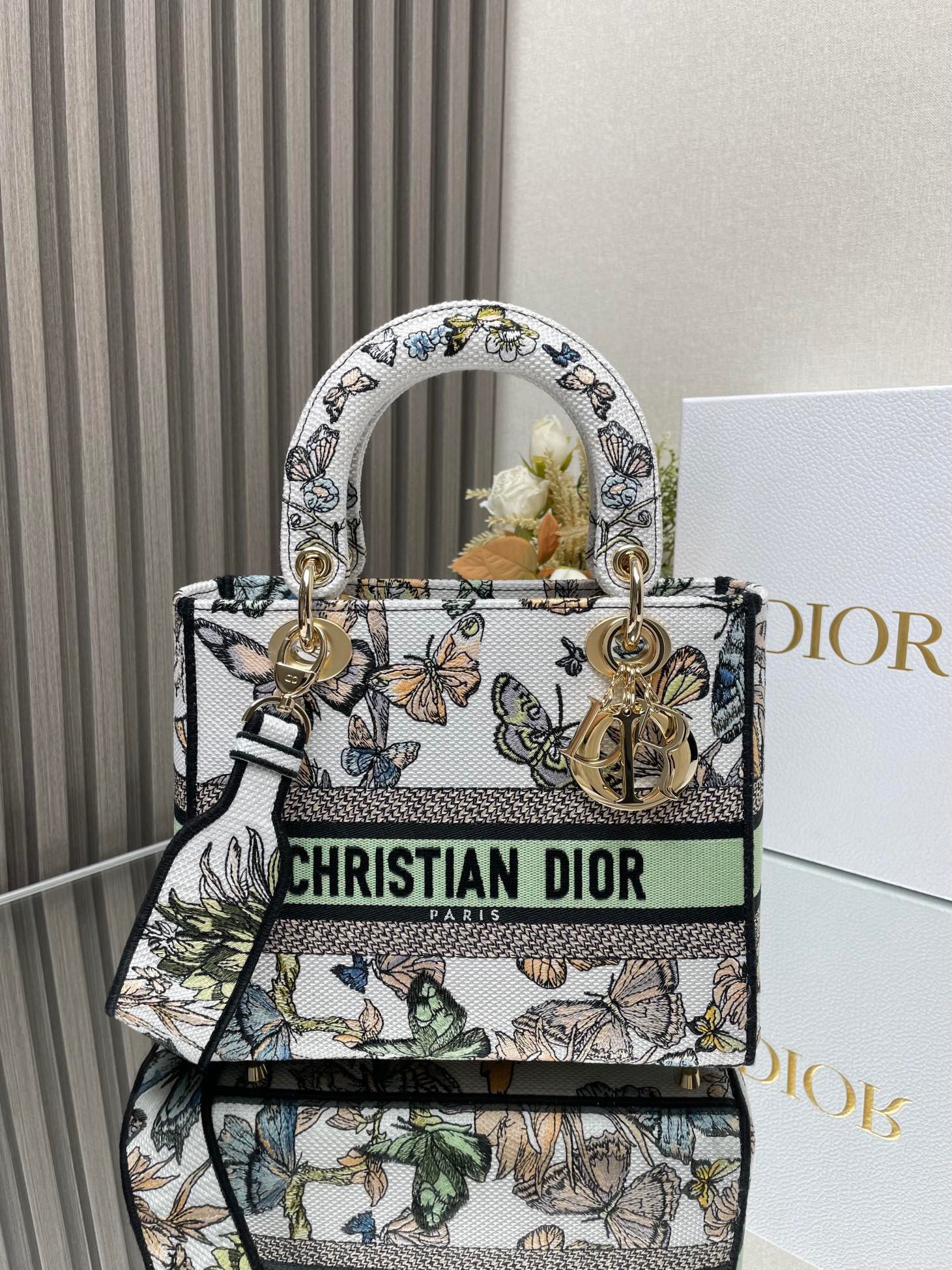 DIOR Lady Embroidered princess bag