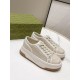 GUCCI  1977 Embroidered canvas platform casual shoes