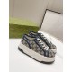 GUCCI  1977 Embroidered canvas platform casual shoes