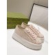 GUCCI  1977 Embroidered canvas platform casual shoes