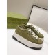 GUCCI  1977 Embroidered canvas platform casual shoes