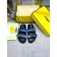 Fendi FEEL brown FF fabric  slides