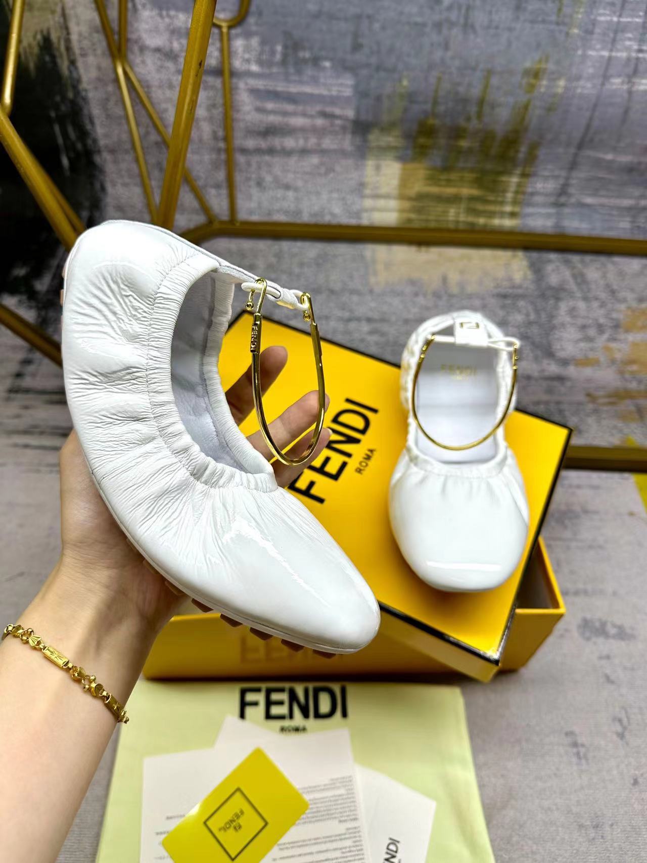 Fendi Filo Beaded ballet flat shoes