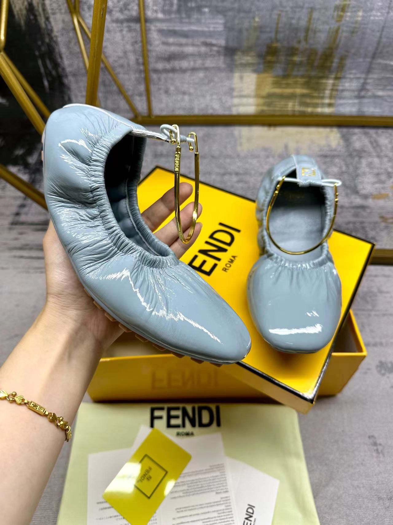 Fendi Filo Beaded ballet flat shoes