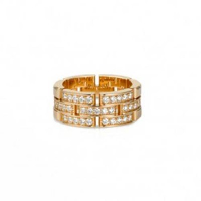 CARTIER MAILLON PANTHÈRE RING, 3 HALF DIAMOND-PAVED ROWS B4095300