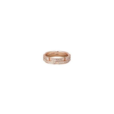 CARTIER MAILLON PANTHÈRE THIN WEDDING BAND, 2 HALF DIAMOND-PAVED ROWS B4098800