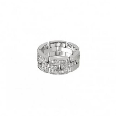 CARTIER MAILLON PANTHÈRE RING, 3 HALF DIAMOND-PAVED ROWS B4127200