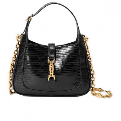 GUCCI JACKIE 1961 LIZARD MINI BAG ‎675799 LUZ0G 1000  (19*13*13cm)