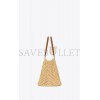 YSL PANIER MEDIUM IN RAFFIA AND VEGETABLE-TANNED LEATHER 740375GAADJ2080 (44*21*20cm)