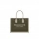 YSL RIVE GAUCHE SMALL TOTE BAG IN LINEN AND LEATHER 617481FAADI3281 (39*31*18cm)