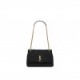 YSL JAMIE MEDIUM CHAIN BAG IN SATIN AND LEATHER 515821FAAUF1000 (25*15*7.5cm)