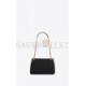 YSL JAMIE MEDIUM CHAIN BAG IN SATIN AND LEATHER 515821FAAUF1000 (25*15*7.5cm)