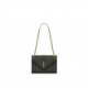 YSL ENVELOPE MEDIUM CHAIN BAG IN MIX MATELASS&EACUTE; GRAIN DE POUDRE EMBOSSED LEATHER 600185BOW913045 (24*17.5*6cm)