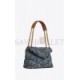 YSL PUFFER MEDIUM CHAIN BAG IN QUILTED VINTAGE DENIM AND SUEDE 5774752PT674575 (35*23*13.5cm)