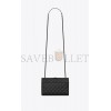 YSL ENVELOPE SMALL BAG IN MIX MATELASS&EACUTE; GRAIN DE POUDRE EMBOSSED LEATHER 600195BOW981000 (21*13*6cm)