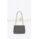 YSL LOULOU SMALL CHAIN BAG IN QUILTED STRIPED DENIM 494699FAA7G4165 (23*17*9cm)