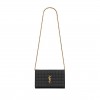 YSL CASSANDRE MATELASSÉ CARRÉ CHAIN WALLET IN QUILTED LEATHER 743346AABVP1000 (23*14*3cm)