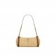 YSL CASSANDRE SMALL CYLINDRIC BAG IN RAFFIA AND VEGETABLE-TANNED LEATHER 744504GAABN2080 (24.5*11*11cm)