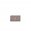 YSL CASSANDRE MATELASSÉ FRAGMENTS ZIPPED CARD CASE IN GRAIN DE POUDRE EMBOSSED LEATHER 607915BOW011202 (13*8*2cm)