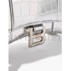 BALENCIAGA SILVER HOURGLASS CROCODILE-EFFECT LEATHER CROSS-BODY BAG  BALENCIAGA  MATCHESFASHION US (19*12*4.5cm)