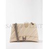 BALENCIAGA NEUTRAL CRUSH M QUILTED CRINKLED-LEATHER SHOULDER BAG  BALENCIAGA  MATCHESFASHION US (25.5*15*6.4cm)