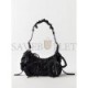 BALENCIAGA BLACK LE CAGOLE XS RUFFLED SPANDEX SHOULDER BAG  BALENCIAGA  MATCHESFASHION US (25.6*11.4*7.3cm)