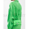 BALENCIAGA GREEN HOURGLASS XS CROCODILE-EFFECT LEATHER BAG  BALENCIAGA  MATCHESFASHION US (19*12.5*8cm)