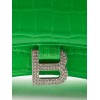 BALENCIAGA GREEN HOURGLASS XS CROCODILE-EFFECT LEATHER BAG  BALENCIAGA  MATCHESFASHION US (19*12.5*8cm)