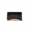 BALENCIAGA BLACK HOURGLASS CROCODILE-EFFECT LEATHER CROSS-BODY BAG  BALENCIAGA  MATCHESFASHION US (19.8*12.1*5cm)