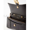 BALENCIAGA BLACK HOURGLASS CROCODILE-EFFECT LEATHER CROSS-BODY BAG  BALENCIAGA  MATCHESFASHION US (19.8*12.1*5cm)