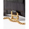 BALENCIAGA BLACK HOURGLASS CROCODILE-EFFECT LEATHER CROSS-BODY BAG  BALENCIAGA  MATCHESFASHION US (19.8*12.1*5cm)