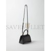 BALENCIAGA BLACK HOURGLASS S CROCODILE-EFFECT LEATHER BAG  BALENCIAGA  MATCHESFASHION US (22.8*15.2*9cm)