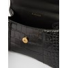 BALENCIAGA BLACK HOURGLASS XS CROCODILE-EFFECT LEATHER BAG  BALENCIAGA  MATCHESFASHION US (19*12.1*7.6cm)