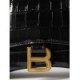 BALENCIAGA BLACK HOURGLASS XS CROCODILE-EFFECT LEATHER BAG  BALENCIAGA  MATCHESFASHION US (19*12.1*7.6cm)