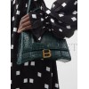 BALENCIAGA GREEN HOURGLASS S CROCODILE-EFFECT LEATHER BAG  BALENCIAGA  MATCHESFASHION US (22.5*15*10cm)