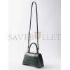 BALENCIAGA GREEN HOURGLASS S CROCODILE-EFFECT LEATHER BAG  BALENCIAGA  MATCHESFASHION US (22.5*15*10cm)