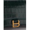 BALENCIAGA GREEN HOURGLASS S CROCODILE-EFFECT LEATHER BAG  BALENCIAGA  MATCHESFASHION US (22.5*15*10cm)