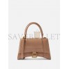 BALENCIAGA BEIGE HOURGLASS S CROCODILE-EFFECT LEATHER BAG  BALENCIAGA  MATCHESFASHION US (22.5*13.4*9.5cm)