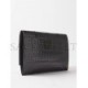 BALENCIAGA BLACK HOURGLASS CROCODILE-EFFECT LEATHER CLUTCH BAG  BALENCIAGA  MATCHESFASHION US (27*16*2cm)