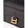 BALENCIAGA BLACK HOURGLASS CROCODILE-EFFECT LEATHER CLUTCH BAG  BALENCIAGA  MATCHESFASHION US (27*16*2cm)