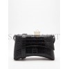 BALENCIAGA BLACK DOWNTOWN XS CROCODILE-EFFECT LEATHER BAG  BALENCIAGA  MATCHESFASHION US (25.4*15*6cm)