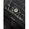 BALENCIAGA BLACK DOWNTOWN XS CROCODILE-EFFECT LEATHER BAG  BALENCIAGA  MATCHESFASHION US (25.4*15*6cm)