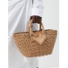 BALENCIAGA BEIGE BISTRO XS WOVEN FAUX-LEATHER BASKET BAG  BALENCIAGA  MATCHESFASHION US (35.5*21*11cm)