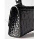 BALENCIAGA BLACK HOURGLASS XS  CROCODILE-EFFECT LEATHER BAG  BALENCIAGA  MATCHESFASHION US (19*12*6.6cm)