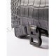 BALENCIAGA BLACK HOURGLASS CROC-EFFECT LEATHER CROSS-BODY BAG  BALENCIAGA  MATCHESFASHION US (20*12.1*10.6cm)