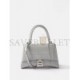 BALENCIAGA GREY HOURGLASS S CROCODILE-EFFECT LEATHER BAG  BALENCIAGA  MATCHESFASHION US (22.5*14*10cm)