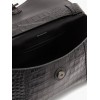 BALENCIAGA BLACK DOWNTOWN CROCODILE-EFFECT CROSS-BODY BAG  BALENCIAGA  MATCHESFASHION US (32*19*4.5cm)