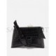 BALENCIAGA BLACK DOWNTOWN CROCODILE-EFFECT LEATHER SHOULDER BAG  BALENCIAGA  MATCHESFASHION US (29*18*11cm)