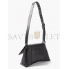 BALENCIAGA BLACK DOWNTOWN CROCODILE-EFFECT LEATHER SHOULDER BAG  BALENCIAGA  MATCHESFASHION US (29*18*11cm)